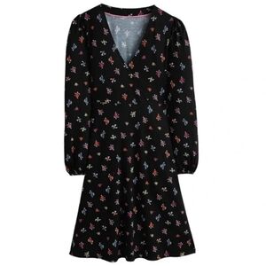 Boden Women's Easy Fixed Wrap Black Floral Jersey Dress Size 2